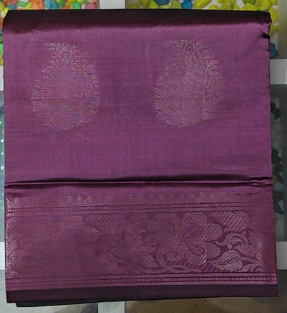 Soft Silk Saree with Elegant Zari Motifs & Traditional Border