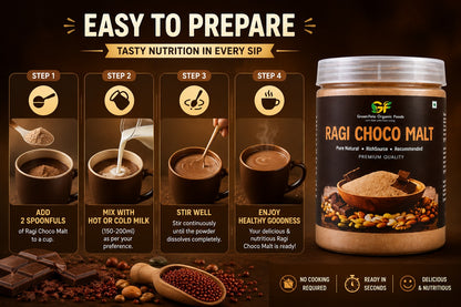 Sprouted Ragi Choco Malt - Organic Finger Millet Health Drink