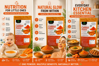 Carrot Powder 100gm - Natural Skin & Hair Care Superfood