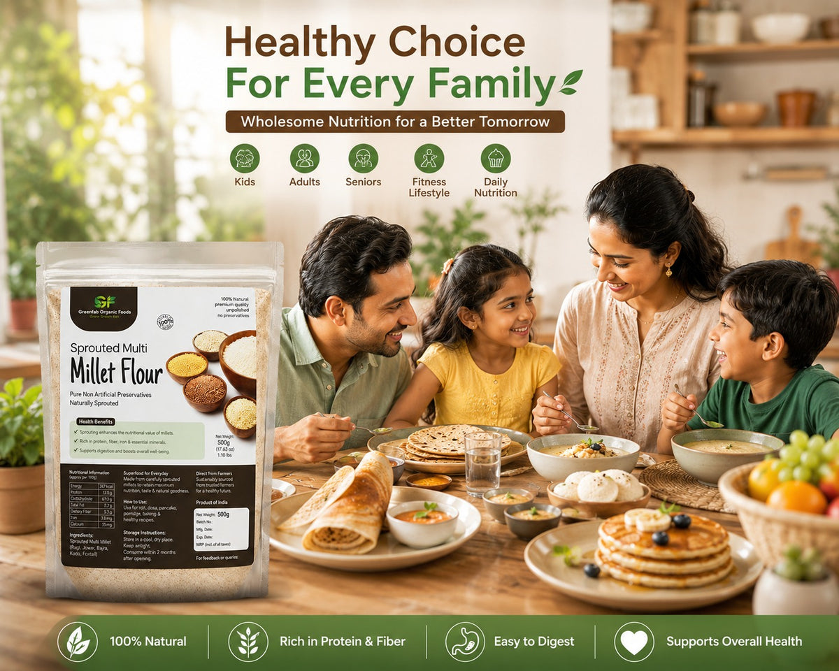 Sprouted Multi Millet Flour 500gm - High Fiber Diabetic-Friendly