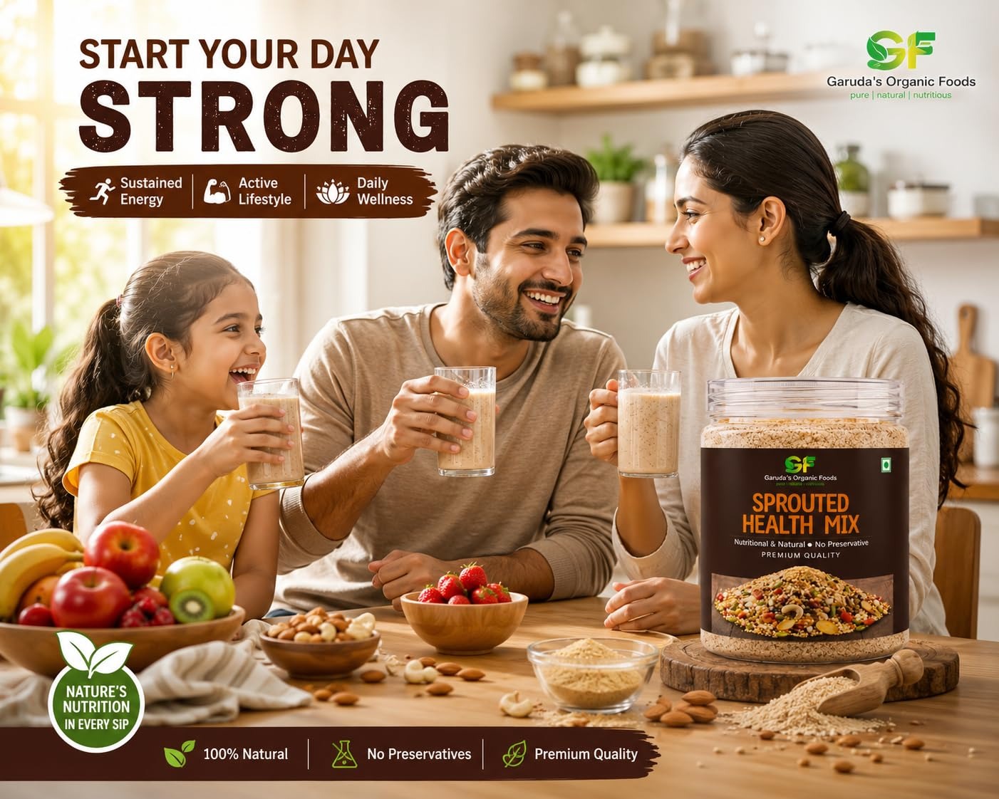 Sprouted Health Mix 250gm - Multigrain Nutrition Blend