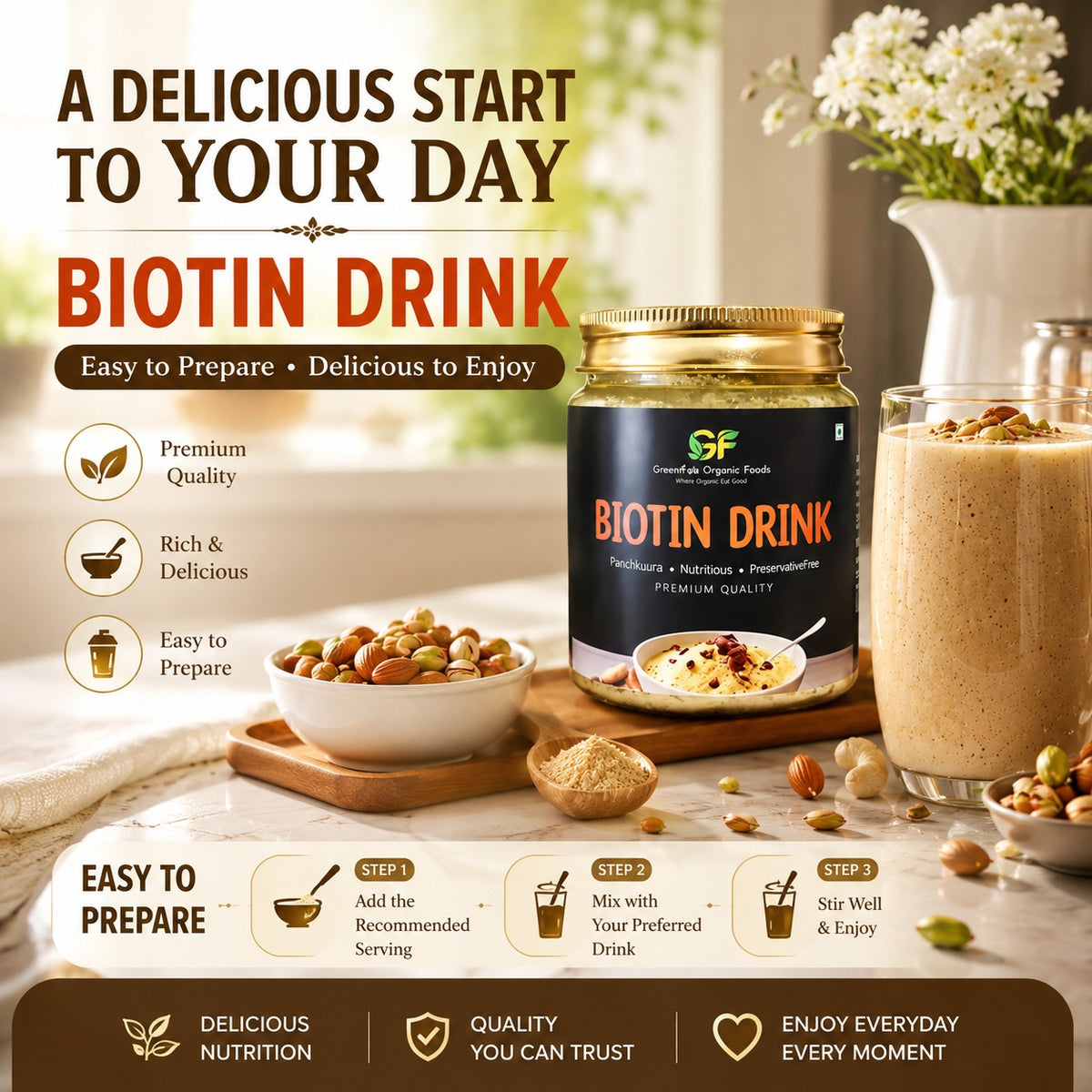 Biotin Drink for Hair Growth & Skin - 100% Natural