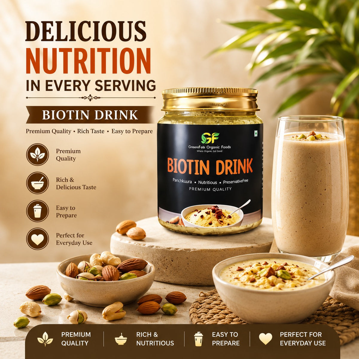 Biotin Drink for Hair Growth & Skin - 100% Natural