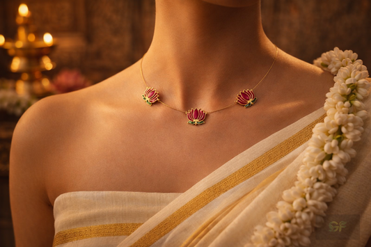 Invisible Lotus Design Chain Necklace